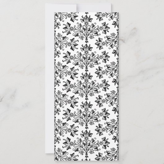Daisy Damask Black White Custom Wedding Invitation (Devant)