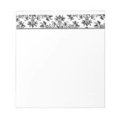 Daisy Damask Floral Etching dans Bloc-notes noir (Devant)