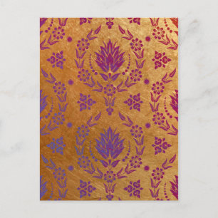 Daisy Damask, geborsteld metaal in Roos Gold en Pa Briefkaart