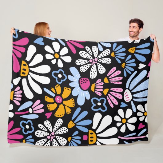 Daisy Dancing 60x80 Fleece Deken (In situ)