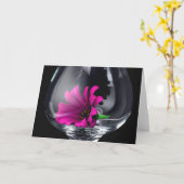 Daisy dans une CARTE BLANC en verre (Fleur jaune)