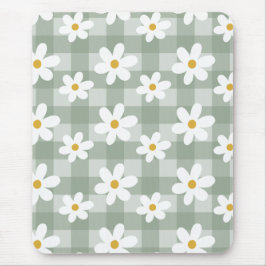 Daisy Days Mousepad - Green Gingham Muismat