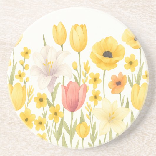 Daisy Daze Zandsteen Onderzetter (Voorkant)