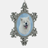 Daisy de Samojeed Tin Sneeuwvlok Ornament (Links)