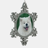 Daisy de Samojeed Tin Sneeuwvlok Ornament (Links)