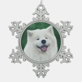 Daisy de Samojeed Tin Sneeuwvlok Ornament