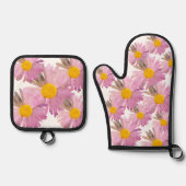 Daisy Delight Oven Mitt & Pot Holder Set Stropdas- (Voorkant)