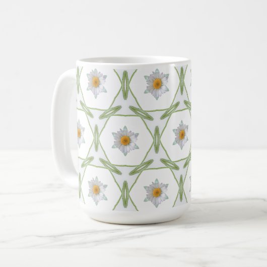 Daisy Design - Geometric Daisy Design Cup Koffiemok (Voorkant links)