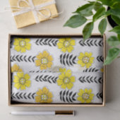 Daisy doodles in geel en zwart tissuepapier (Geschenk)