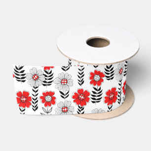 Daisy doodles in rood en zwart lint