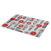 Daisy doodles in rood en zwart snijplank (Hoek)