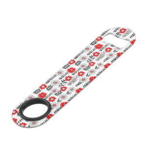 Daisy doodles in rood en zwart speed flessenopener