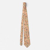 Daisy Dot Floral Peach Single Side Printed Stropdas (Achterkant)