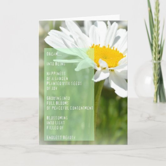 Daisy Dream Poem Carte Inspirationnelle (Devant)