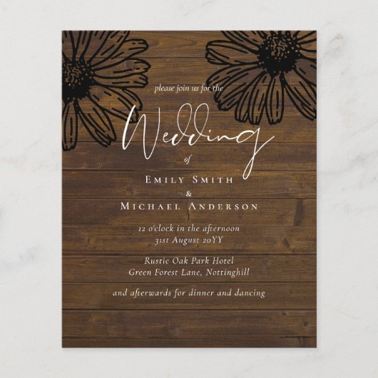 Daisy Dreams Elegant Script Budget Weduwen (Voorkant)