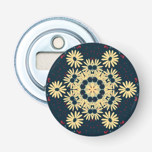 Daisy Dromen Mandala Button Flesopener (Voorkant)