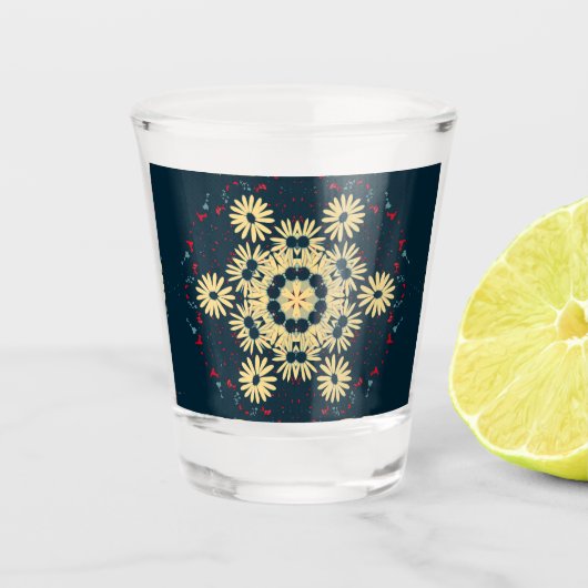 Daisy Dromen Mandala Shot Glas (Voorkant)