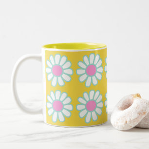 Daisy Eenvoudige Mosterd Tweekleurige Koffiemok