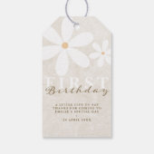 Daisy eerste verjaardag themafeest dank u cadeaulabel (Achterkant)