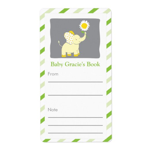 Daisy Elephant Bookplate Etiket (Voorkant)