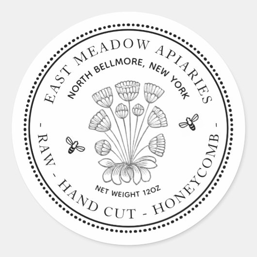 Daisy en Bee Honeycomb Honey White Label (Voorkant)