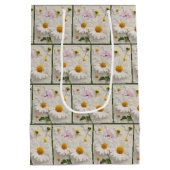 Daisy en Cosmos Bloemen op noodlijdend papier Medium Cadeauzakje (Achterkant)