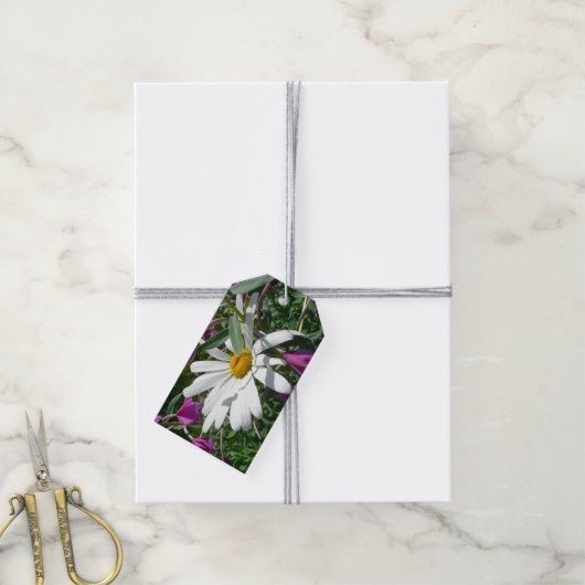 Daisy en Fireweed Wildflower Cadeaulabel (Met Touw)