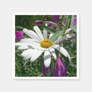 Daisy en Fireweed Wildflower Servetten