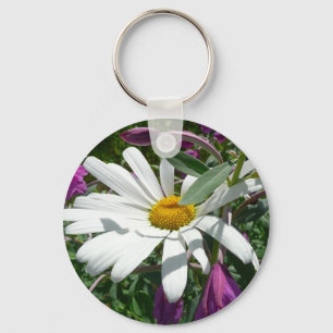 Daisy en Fireweed Wildflower Sleutelhanger