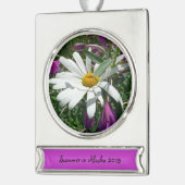 Daisy en Fireweed Wildflower Verzilverd Banner Ornament (Links)