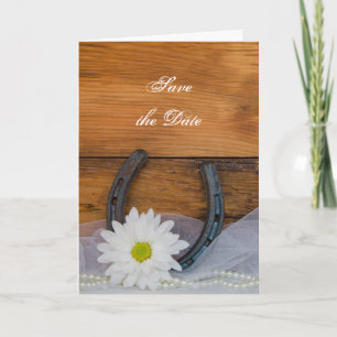 Daisy en Hoefijzer Westerne Wedding sparen de Datu Aankondiging