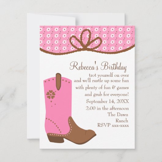 Daisy en Lasso Cowgirl Boot Kaart (Voorkant)