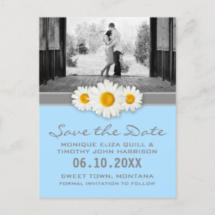 Daisy en lint bruiloft Save the Date Briefkaart
