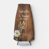 Daisy en Paardenbit Land Westerne bruiloft gunst Flesjeskoeler (Voorkant)