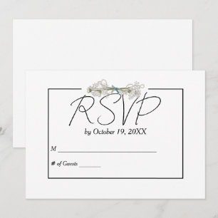 Daisy en Parels RSVP Huwelijk Kaart
