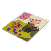 Daisy en Radish Kitchen Trivet Tegeltje (Zijkant)