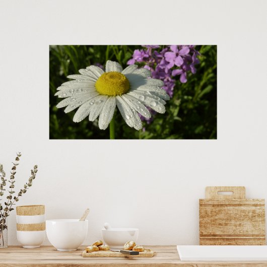 Daisy en Zomer Lila Wildflower Poster (Keuken)