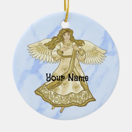 Daisy Engel Keramisch Ornament (Voorkant)