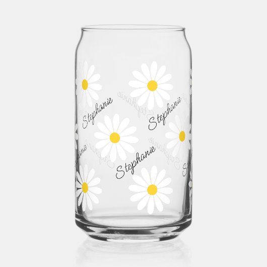 Daisy Esthetische Aangepaste Naam Blikvorm Glas (Voorkant)