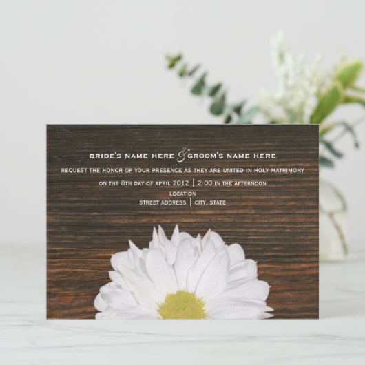 Daisy et Barnwood Rustic Faire-part de mariage (Debout devant)