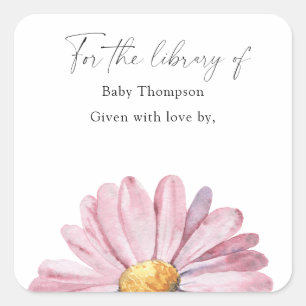 Daisy - Étiquette de livre pour baby shower, livre