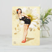 Daisy Face Pin-Up Party Uitnodiging (Staand voorkant)