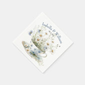 Daisy & Faded Blue Denim Bloemen in Teacup Custom Servet (Hoek)