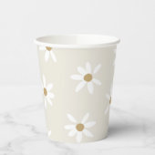 Daisy Field Birthday Party Paper Cups in beige Papieren Bekers (Links)