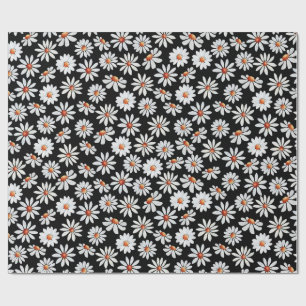 Daisy Filed Waterverf Black en White Cadeaupapier