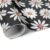 Daisy Filed Waterverf Black en White Cadeaupapier (Rol Hoek)