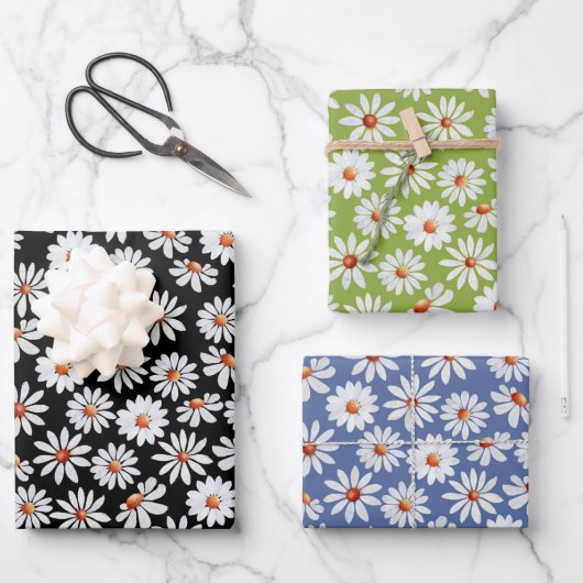 Daisy Filed Waterverf Spring zomer Inpakpapier Vel (Voorkant)
