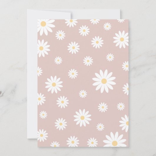 Daisy First Birthday Invitation Boho Retro Daisy (Dos)