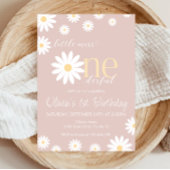 Daisy First Birthday Invitation Boho Retro Daisy