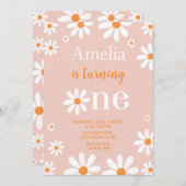 Daisy First Birthday Invitation Daisy 1er Invitati (Devant / Derrière)